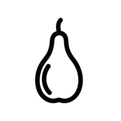Line drawing of a pear fruit with a simple outline on white background