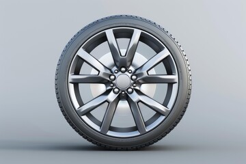 Obraz premium Car wheel rim showing modern alloy wheel design with tyre