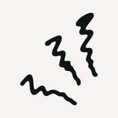 Minimalist black zigzag lines on a white, element vector