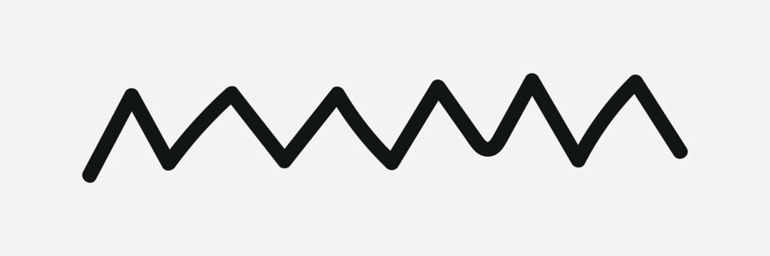 Minimalist zigzag line design in a simple, modern style, element vector
