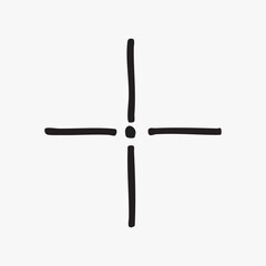 Simple black cross symbol vector