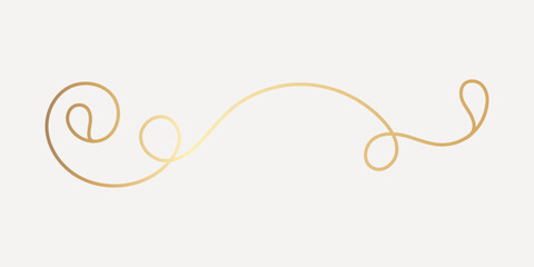 Elegant gold swirl design, hand drawn vector