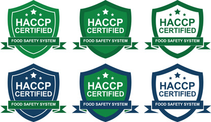 HACCP Certified Food Safety System Badges for Product Packaging and Quality Assurance