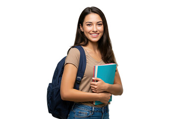female student with books