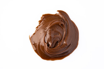 Cream chocolate on a white background	
