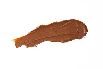 Cream chocolate on a white background	
