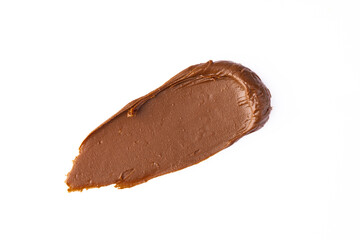 Cream chocolate on a white background	
