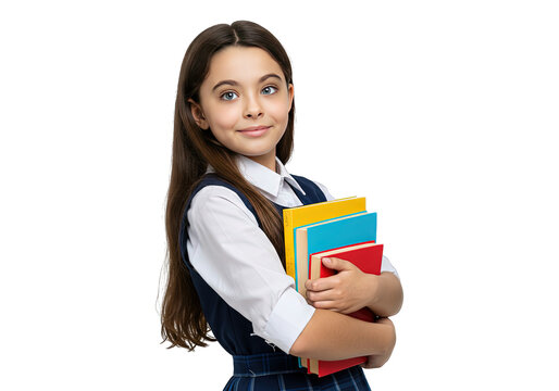 young female student holding books