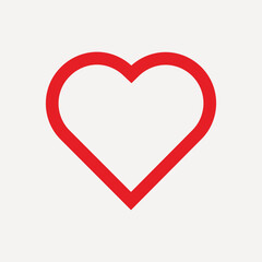 Minimalist red heart outline, Valentine's Day vector