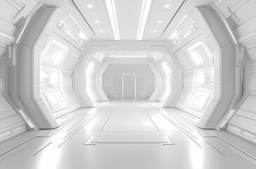 Obraz premium Futuristic White Corridor