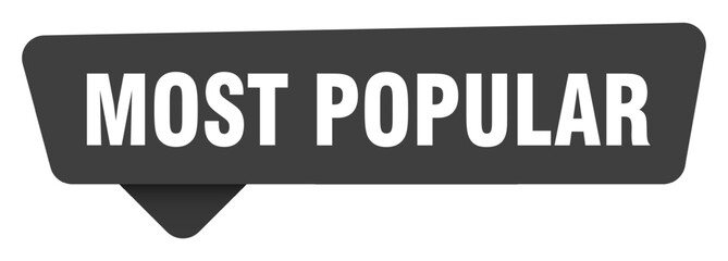 most popular black sign isolated on transpatent background. most popular sticker