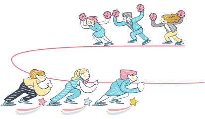 職場のチーム連携を象徴する — チームパシュートみたいにチームと声援
