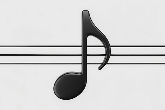Musical note gracefully rests upon five parallel lines, representing harmony and melodic expression.