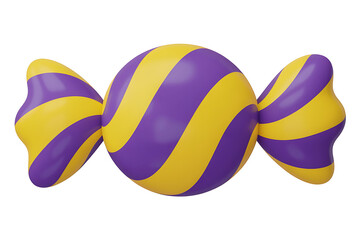 Vibrant candy swirl design with yellow and purple stripes, a playful and sweet treat.