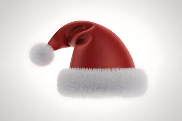 Festive red hat with white trim, evoking holiday cheer and winter celebrations.