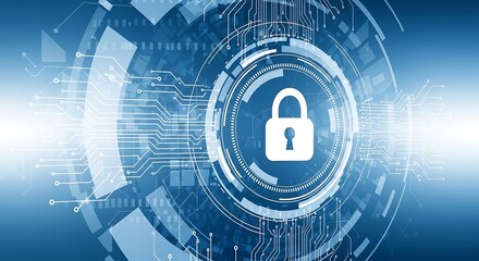 Cyber security digital lock technology background. Future technology web services for business and internet project