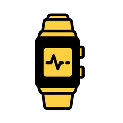 Naklejka premium Fitness Tracker Icon Heart Rate Monitor - Digital Watch Symbol for Health and Wellness