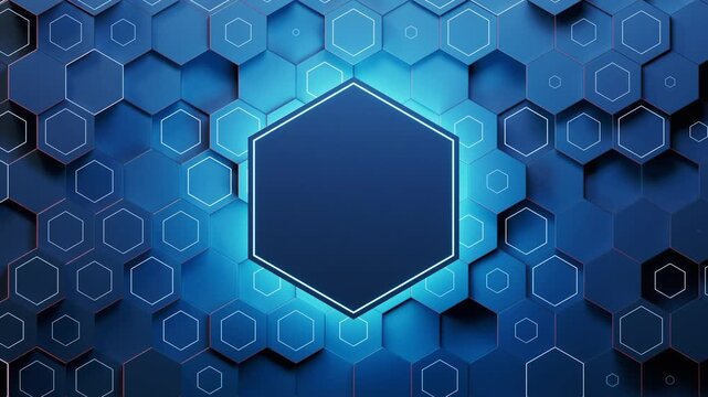 Hexagonal scientific and technological materials, 3d rendering 4k