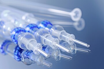 Close up of medical cannulas highlighting their delicate structure and precise design, essential tools in modern healthcare