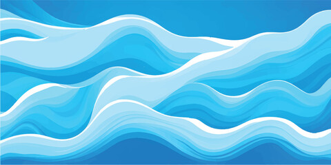 Abstract blue wave pattern with seamless water texture for ocean design illustration backdrop