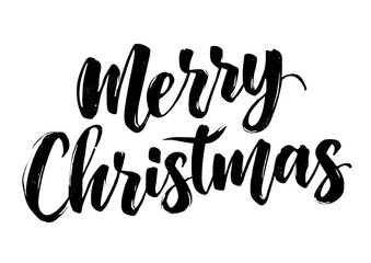 Elegant Merry Christmas Inscription Png with Calligraphy Style for Greeting Card and Winter Celebration Vector