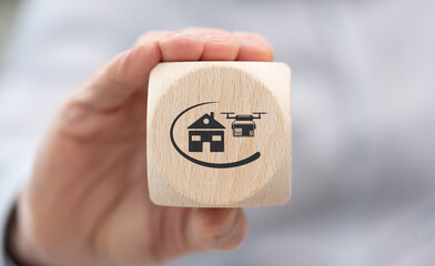 Concept of drone delivery