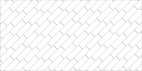 White herringbone pattern for kitchen floor, parquet ,ceramic surfaces. Seamless texture brick elements. Flat vector illustrations isolated in background.