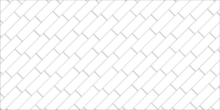 White herringbone pattern for kitchen floor, parquet ,ceramic surfaces. Seamless texture brick elements. Flat vector illustrations isolated in background.