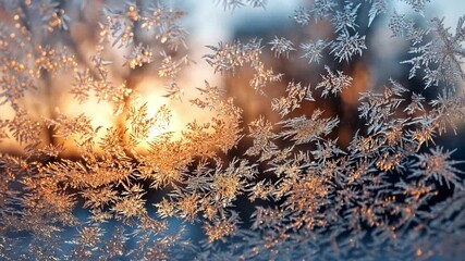 Frozen Patterns: Capturing the intricate beauty of frost formations, like delicate crystals against the morning light. A breathtaking dance of nature's artistry. - Powered by Adobe