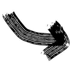 Black scrible or grunge isolated on white background. Hand-drawn abstract wavy line with a rustic woodcut texture, isolated serpentine graphic element