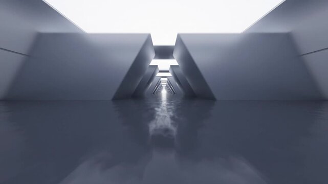 Empty tunnel with futuristic style, 3d rendering 4k