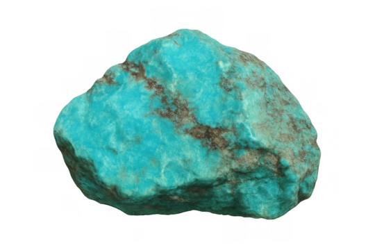 Raw turquoise gemstone displaying vibrant blue-green color and natural matrix, for jewelry and spiritual themes