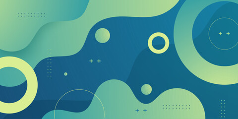 Abstract wave fluid green banner background. Simple and trendy pattern background concept.