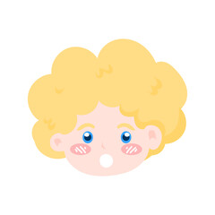 Angelic child emoticon pack featuring a wide range of emotions and curly blonde hair