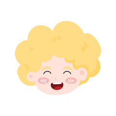 Angelic child emoticon pack featuring a wide range of emotions and curly blonde hair