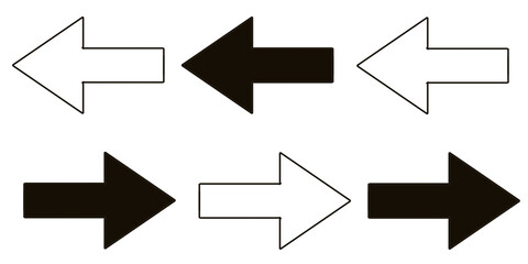 direction signs left right set of arrows