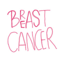Breast Cancer Awareness Message in Pink Handwritten Style - Support the Fight Against Breast Cancer