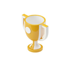 Golden trophy with white accents, symbolizing achievement and victory, awarded for excellence and recognition in competitions and events