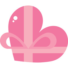 Fototapeta premium Pink Heart Shaped Gift Box With Ribbon Bow Accent For Valentines Day Or Special Occasions In Soft Pastel Colors