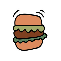 Retro groovy heart, urger, alloon, love, cloud illustration with colorful concentric layers for Valentine's Day