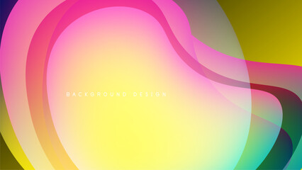 Abstract colorful waves, smooth gradients. Bright yellow blends into pink, purple, turquoise. Dark background enhances vibrant hues.