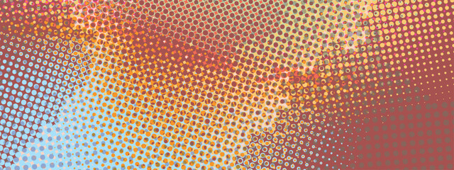 Abstract pop art creative concept. Colorful polka dots retro comics background. Cartoon modern halftone pattern. Design for poster, card, sale banner, empty bubble.