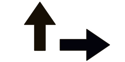 black arrow icon direction signs right up 