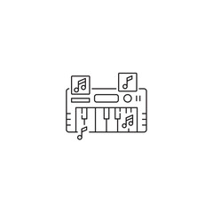 Music Keyboard icon, Piano Keyboard thin line and pixel Symbol Outline icon Editable Stroke