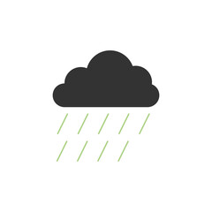 Rain cloud icon representing eco weather and natural water sustainability concept. Green Energy Illustration.