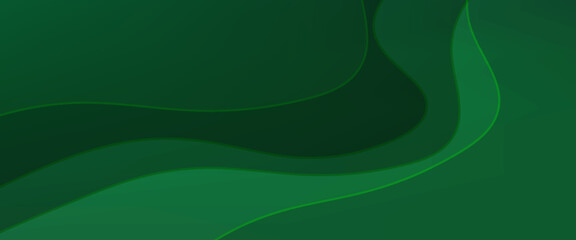 dark green abstract background with wavy paper cut and light effect, eps10, website