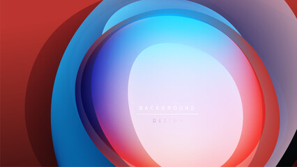 Abstract layers create vibrant circular design. Colors blend, forming soft gradients. Background is black, emphasizing luminosity.