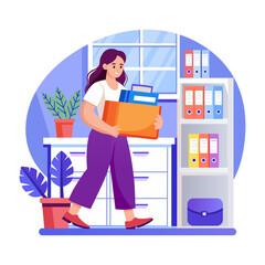 An illustration of an assistant designed in flat style