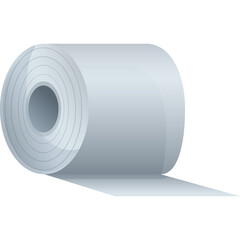 Rolled White Paper Towel With Tear Off Sheet Isolated On Transparent Background