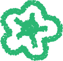 Obraz premium Crayon Cute Flower Doodle 